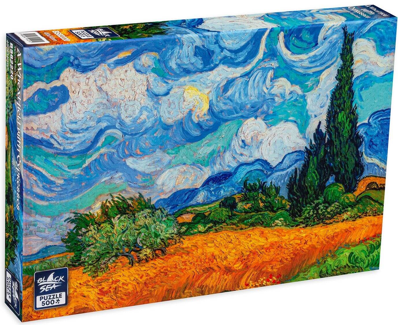 A Wheatfield With Cypresses
