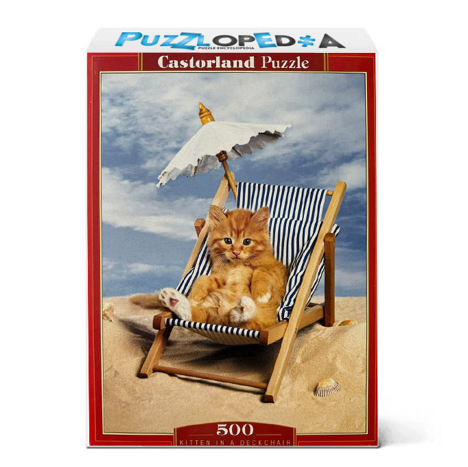 Kitten in a Deckchair