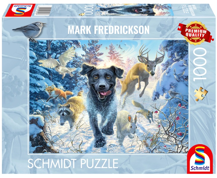 Black Labrador in the Snow